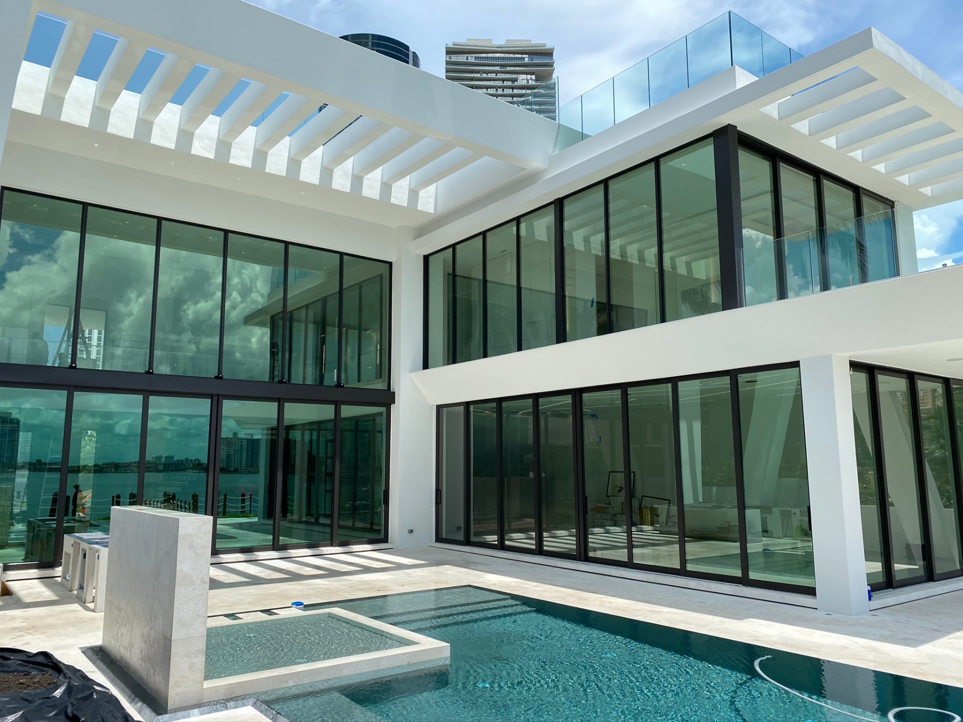 Modern South Florida home with impact windows and doors